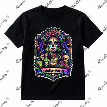Absinthe Society Catrina Color - T-Shirt Printed in USA
