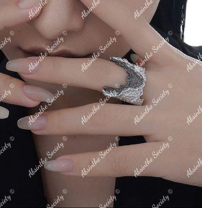 Two-Tone Silver Statement Ring | Adjustable