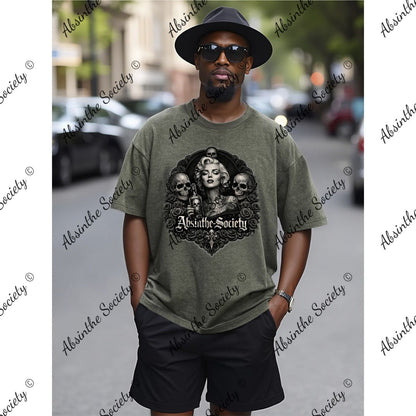 Marilyn Absinthe- Unisex Heavyweight T-shirt Printed in USA army green