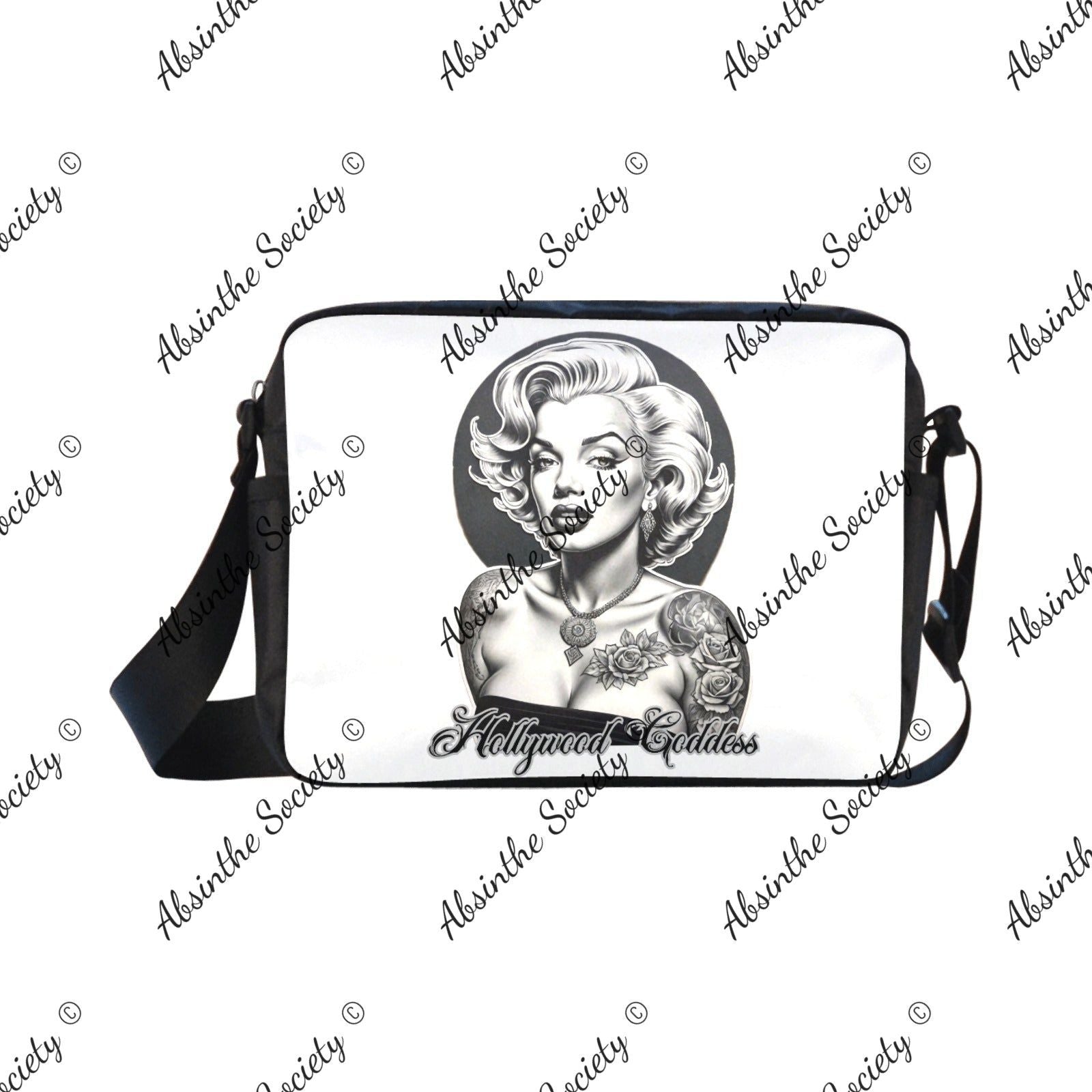 Hollywood Goddess Marilyn Monroe Cross-body Nylon Bag - Gothic White ONESIZE