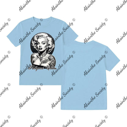 Marilyn Hollywood Goddess- T-Shirt Printed in USA Light blue