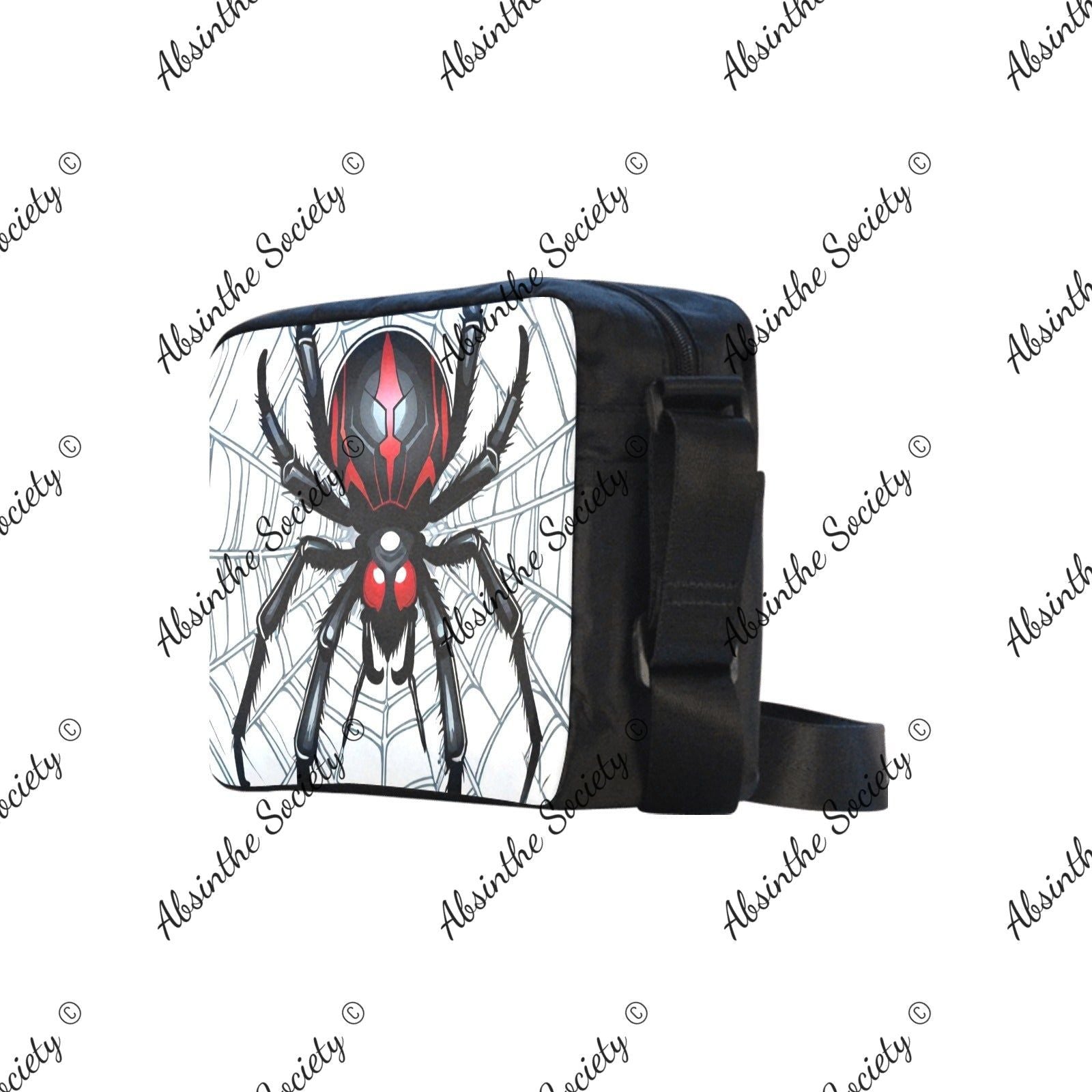 Widow Maker Cross-body Nylon Bag - Gothic Black Widow Spider