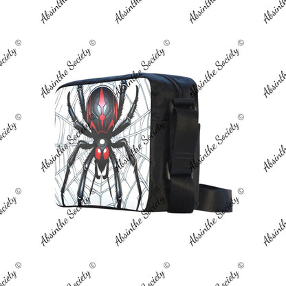 Widow Maker Cross-body Nylon Bag - Gothic Black Widow Spider