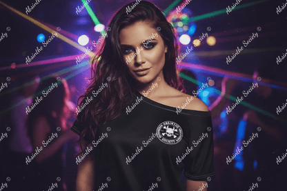 Absinthe-Society Midnight Elegance - Off-Shoulder T-shirt