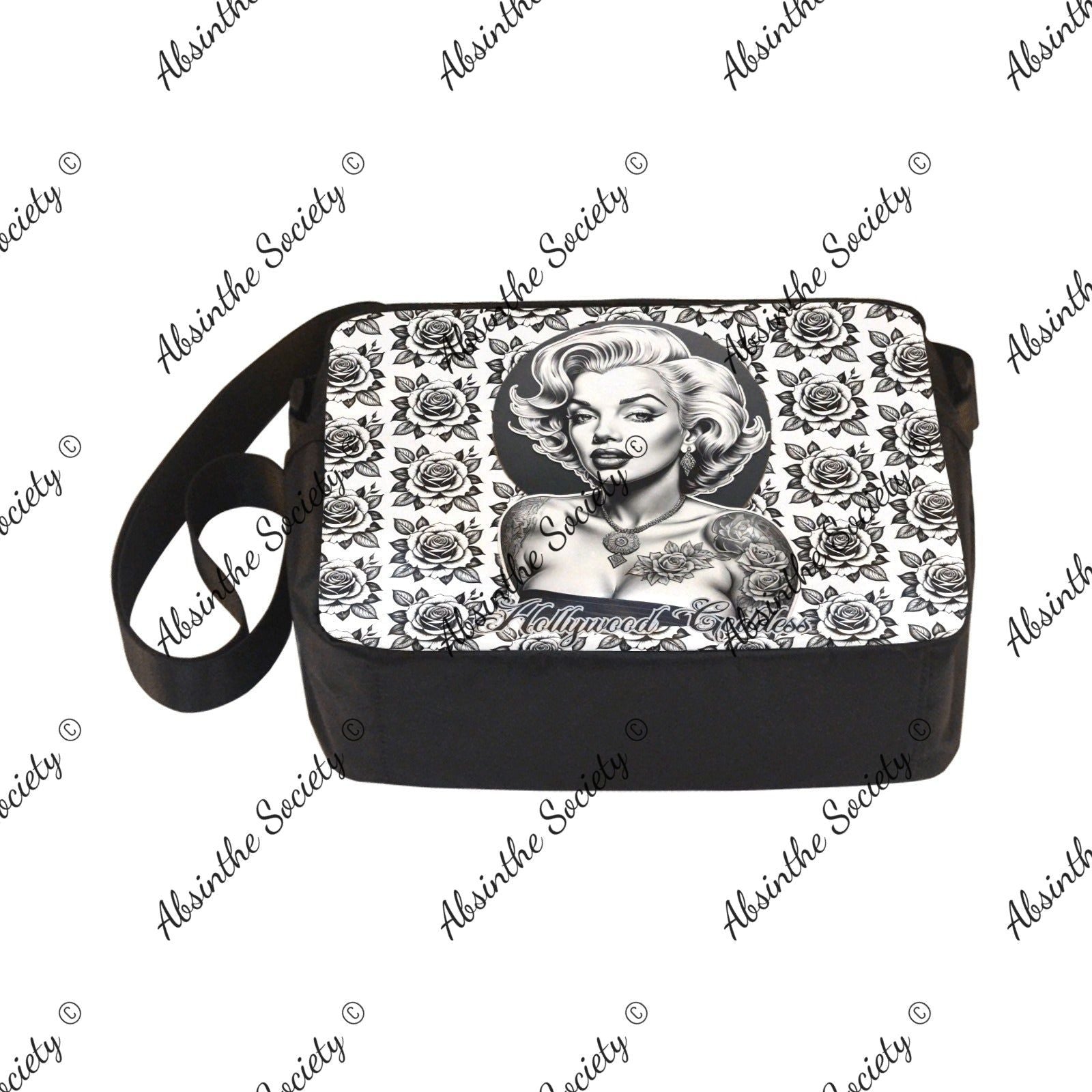 Eternal Angel Marilyn Monroe White Roses Cross-body Nylon Bag