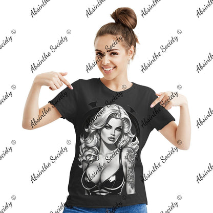 Anna Nicole Women's Cotton Short Sleeve T-shirt Black