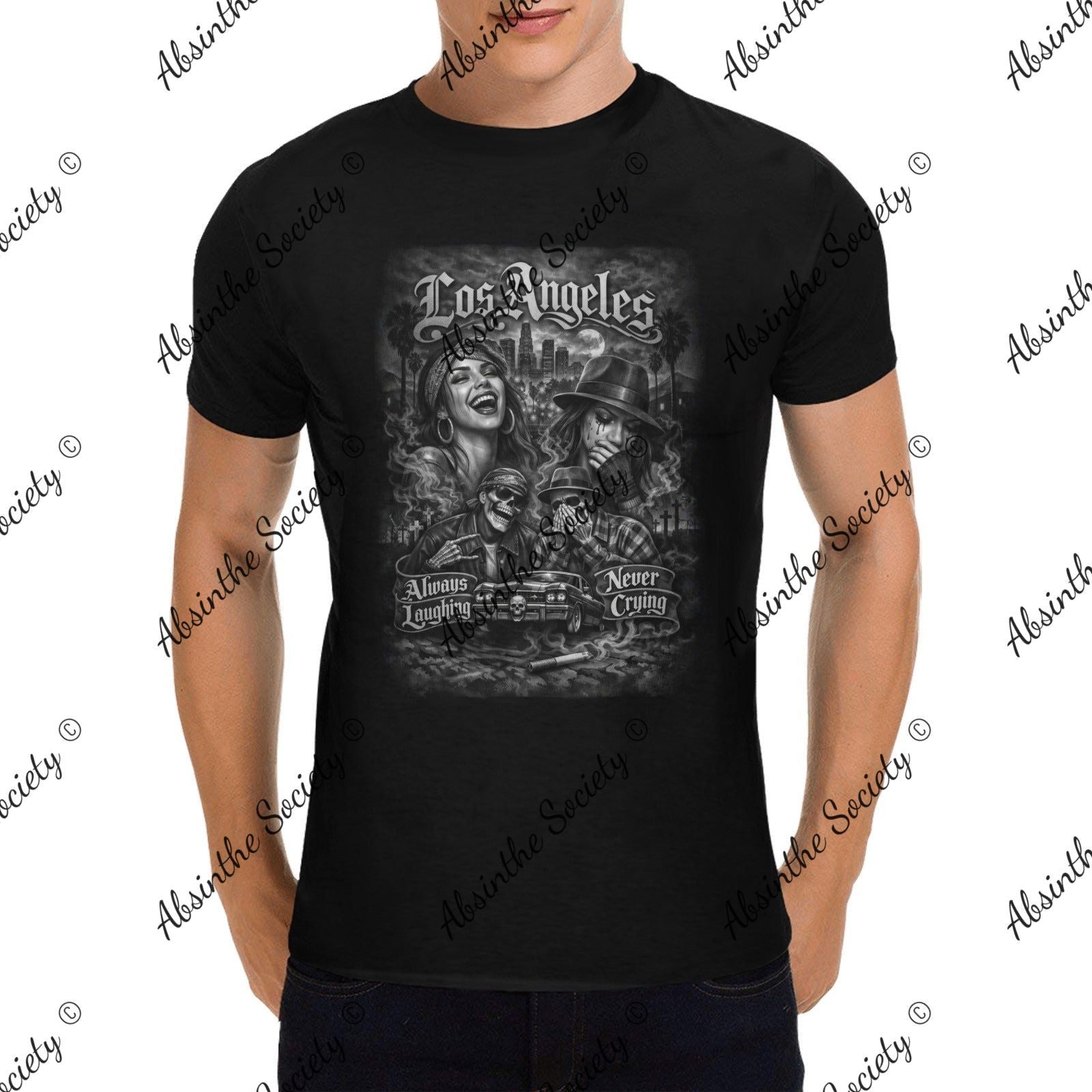 Always Laughing Never Crying | Heavy Cotton T-Shirt |Made in USA Black