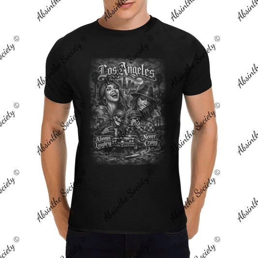 Always Laughing Never Crying | Heavy Cotton T-Shirt |Made in USA Black