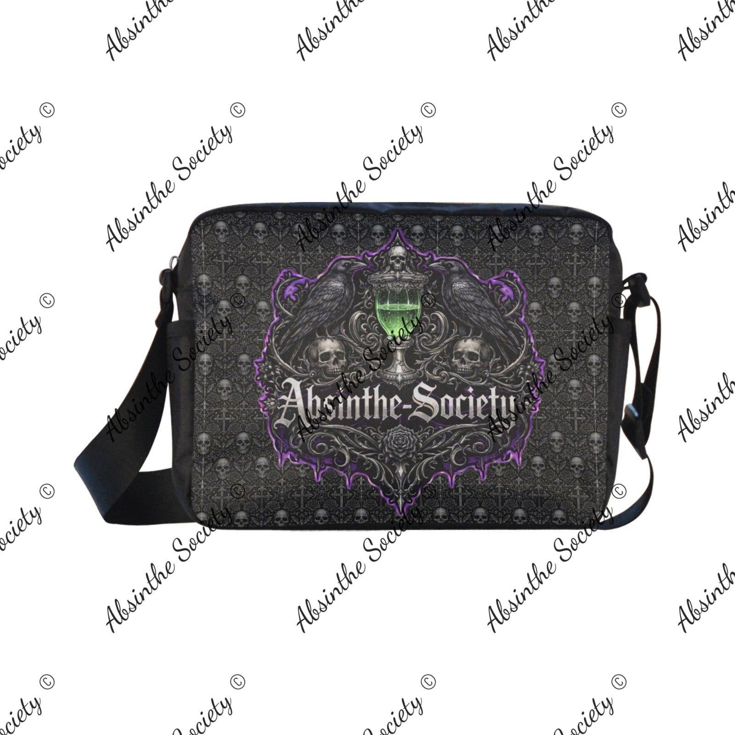Quoth the Raven Cross-body Nylon Bag - Absinthe Society White ONESIZE