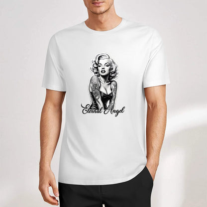 Eternal Angel (white)- Marilyn Monroe Pure Cotton T-shirt Front Print