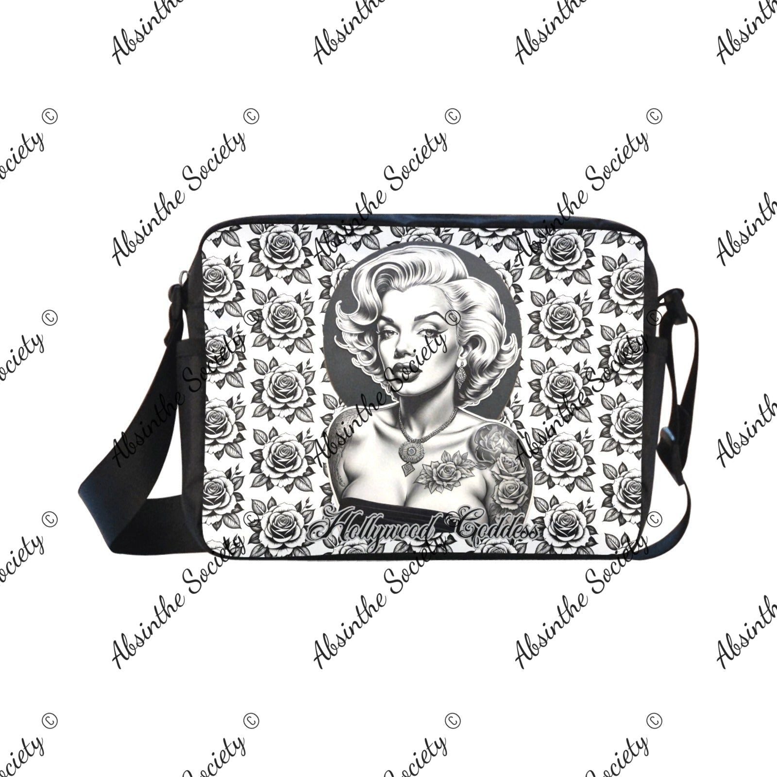 Eternal Angel Marilyn Monroe White Roses Cross-body Nylon Bag White ONESIZE