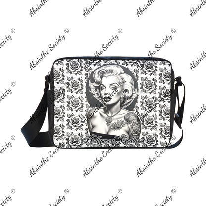 Eternal Angel Marilyn Monroe White Roses Cross-body Nylon Bag White ONESIZE