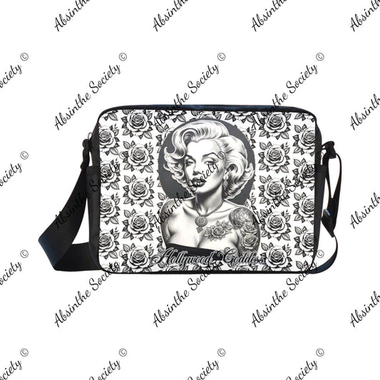 Eternal Angel Marilyn Monroe White Roses Cross-body Nylon Bag White ONESIZE