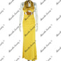 3D Flower Halter Neck Pencil Dress | High Waist Long Ginger Yellow