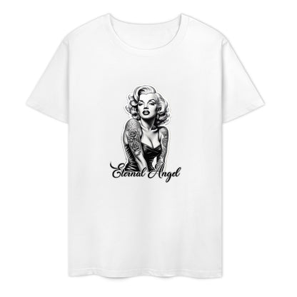 Eternal Angel (white)- Marilyn Monroe Pure Cotton T-shirt Front Print