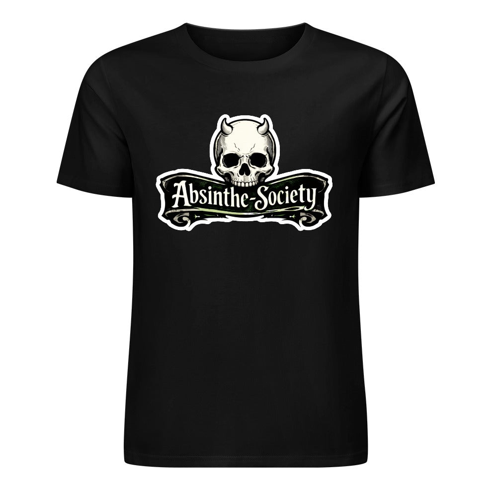 Skull Banner | Absinthe Society Premium Cotton T-Shirt | Dark Chicano Gothic Streetwear Black