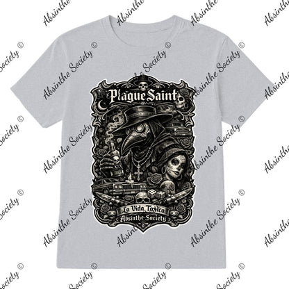 La Vida Toxica - Plague Saint Pareja- Grayscale T-Shirt Printed in USA