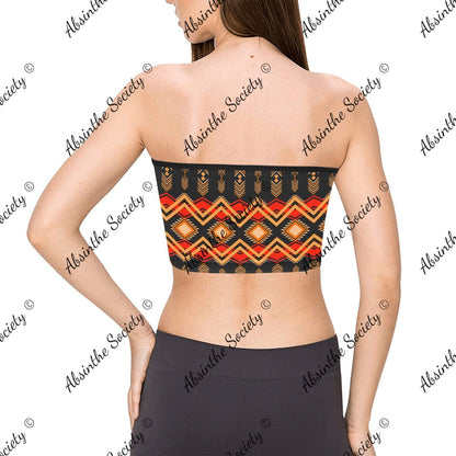 La Sombra | All-Over Print Tie Bandeau Top | Dark Chicana Gothic Streetwear