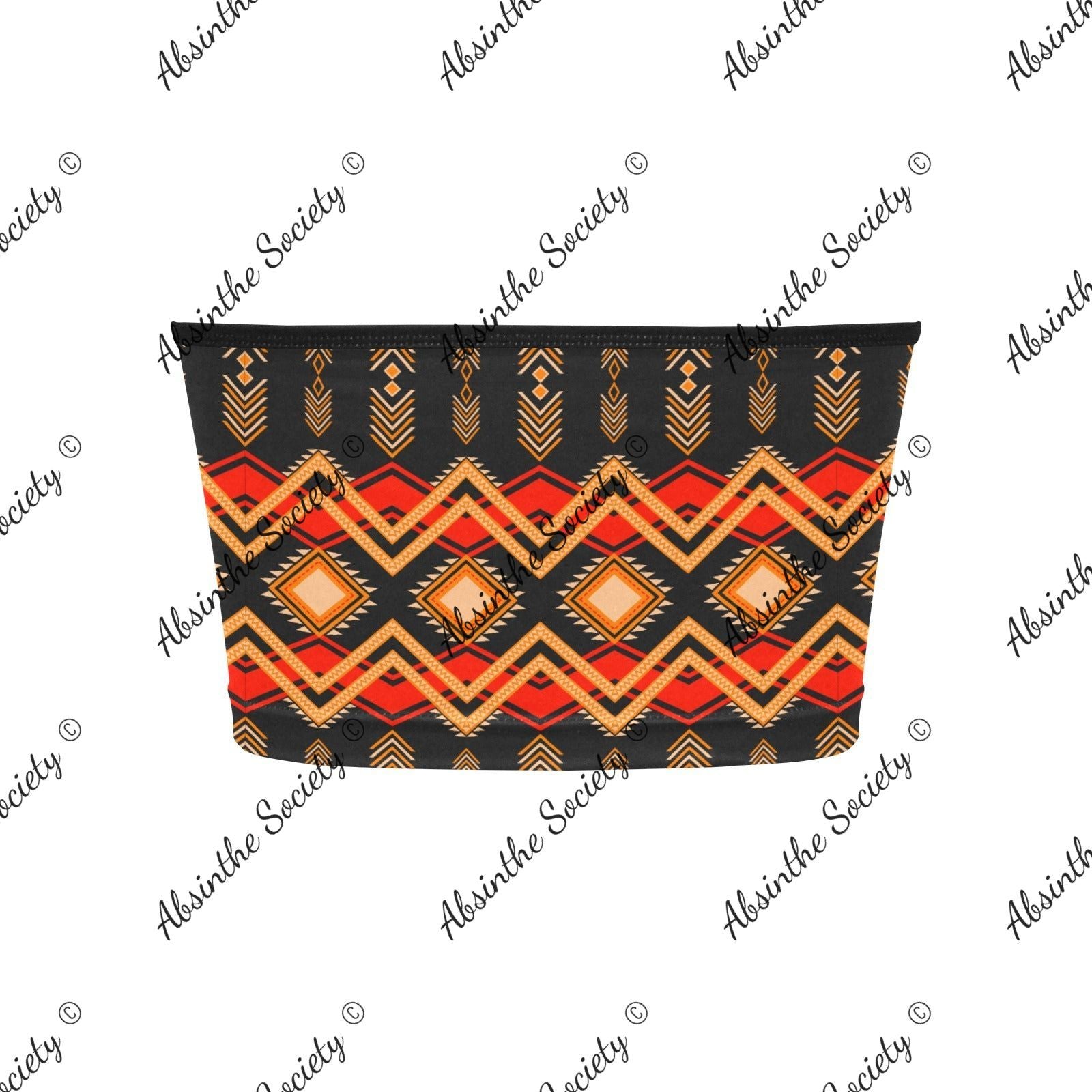 La Sombra | All-Over Print Tie Bandeau Top | Dark Chicana Gothic Streetwear