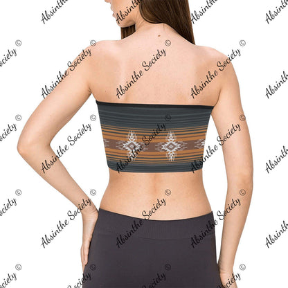 La Llama | All-Over Print Tie Bandeau Top | Dark Chicana Gothic Streetwear