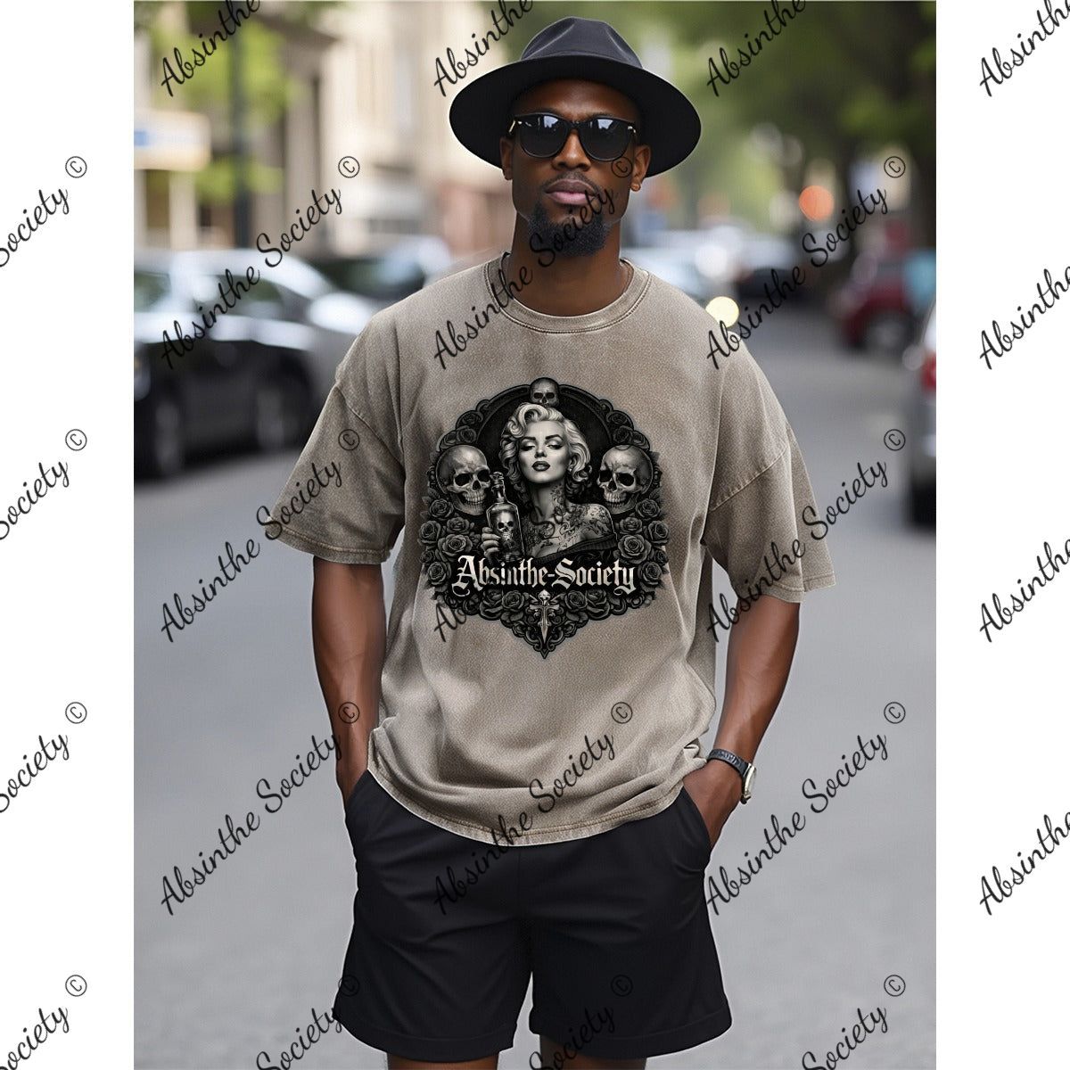 Marilyn Absinthe- Unisex Heavyweight T-shirt Printed in USA coffee color