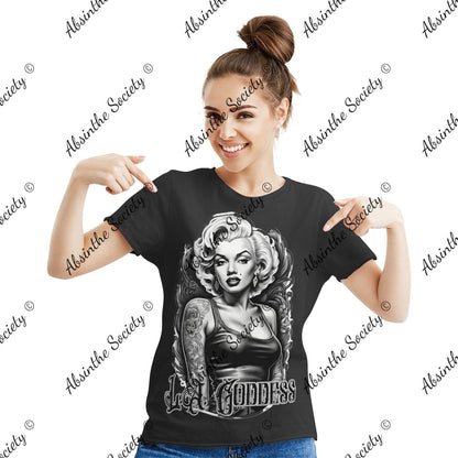 L.A. Goddess Cotton Short Sleeve T-shirt Black