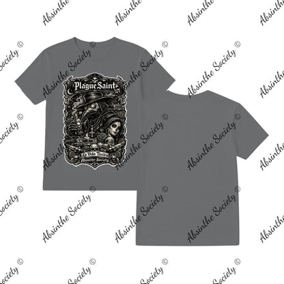 La Vida Toxica - Plague Saint Pareja- Grayscale T-Shirt Printed in USA Charcoal