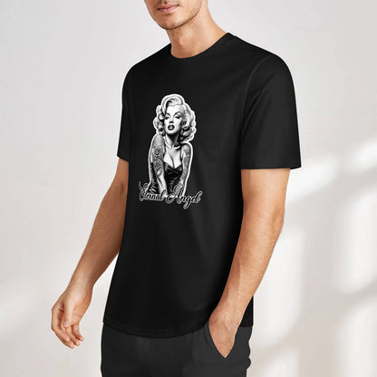 Eternal Angel (black)- Marilyn Monroe- Pure Cotton T-shirt Front Print