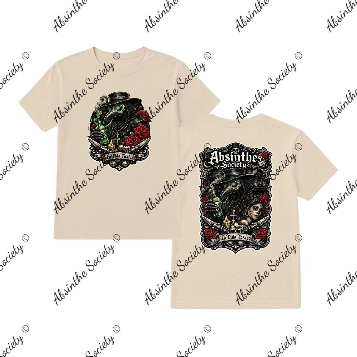 La Vida Toxica - La Pareja - Double Side T-Shirt Printed in USA Sand