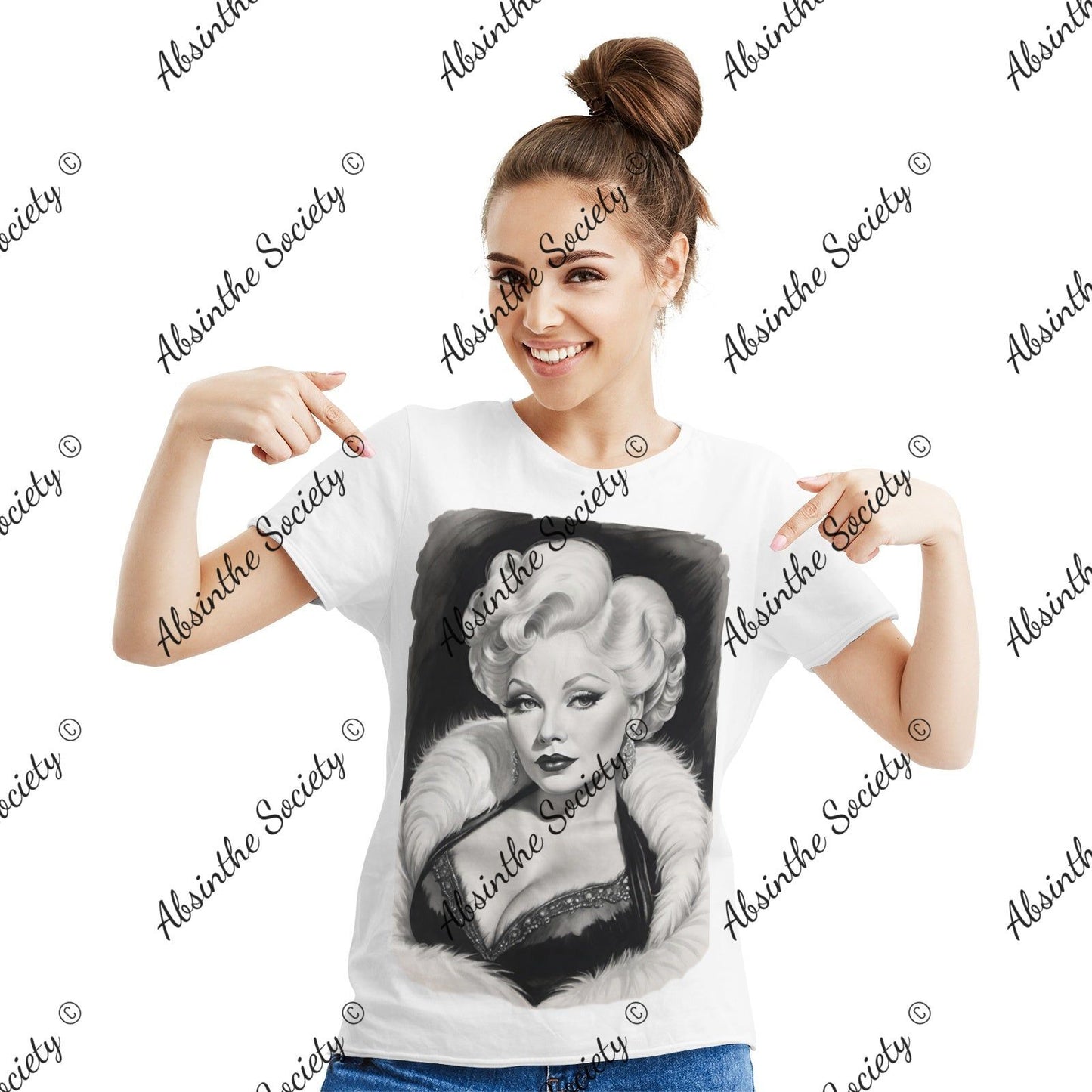 Mae West Women's Cotton Short Sleeve T-shirt White