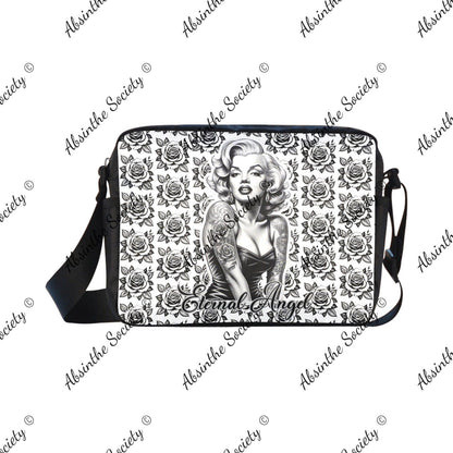 Eternal Angel Roses Cross-body Nylon Bag - Gothic Romantic White ONESIZE