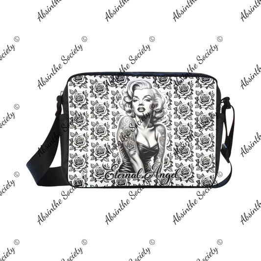 Eternal Angel Roses Cross-body Nylon Bag - Gothic Romantic White ONESIZE