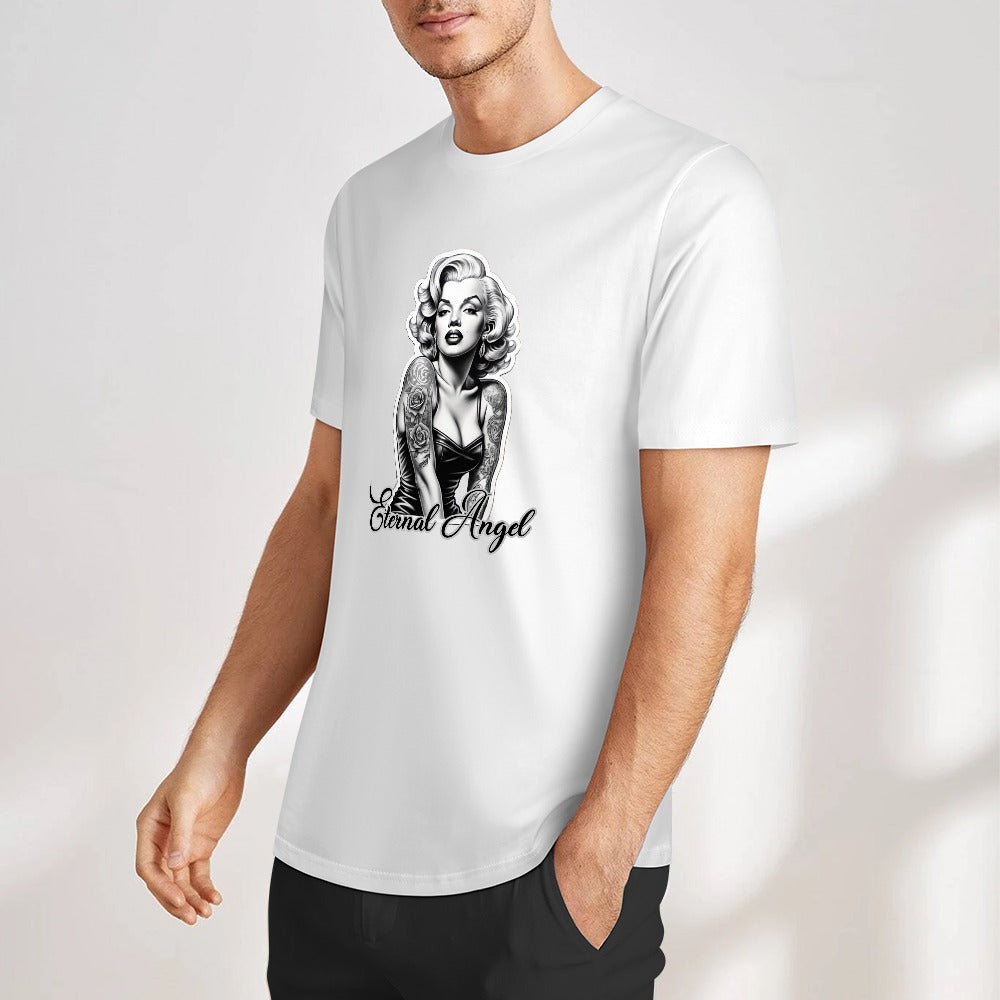 Eternal Angel (white)- Marilyn Monroe Pure Cotton T-shirt Front Print