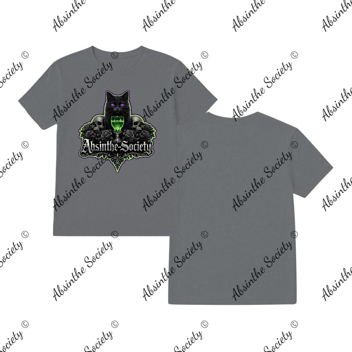 Black Cat T-Shirt | Absinthe Society Graphite
