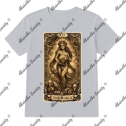 The World XXI | Tarot T-Shirt | Absinthe Society Sport Grey