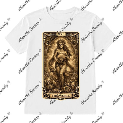 The World XXI | Tarot T-Shirt | Absinthe Society White