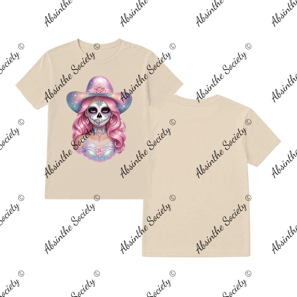 Pretty Pastel Catrina - T-Shirt Printed in USA Sand