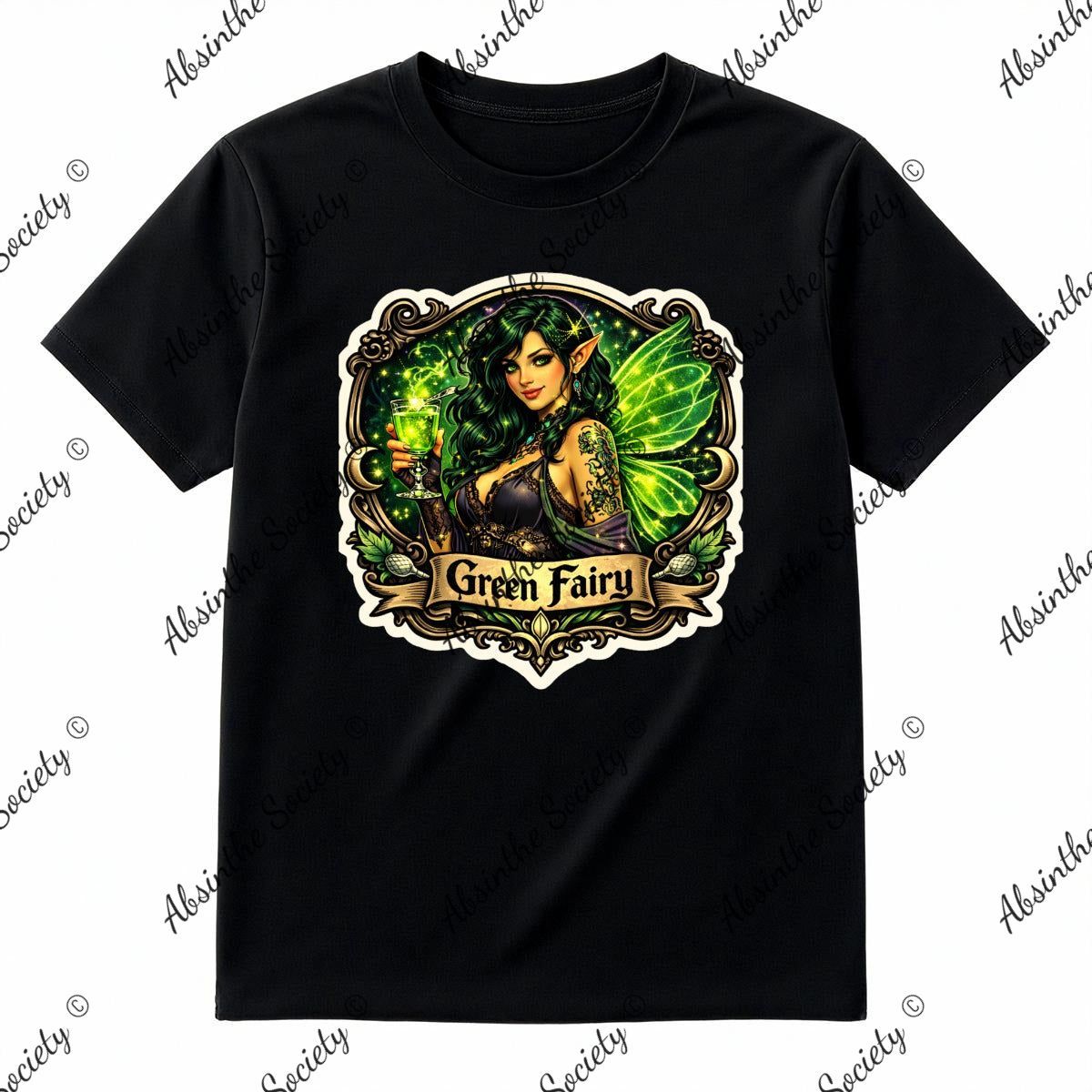 Green Fairy - Small Shield T-Shirt Printed in USA
