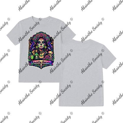 Absinthe Society Catrina Color - T-Shirt Printed in USA Sport Grey