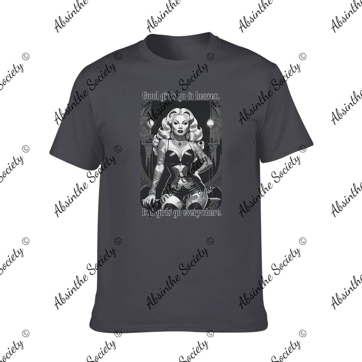 Good Girls Bad Girls | Mae West Graphic Tee | Dark Chicana Gothic Streetwear Dark Gray