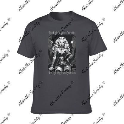 Good Girls Bad Girls | Mae West Graphic Tee | Dark Chicana Gothic Streetwear Dark Gray