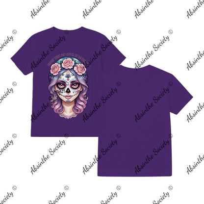 Never Wait for Death to be Reborn Printed in USA purple color
