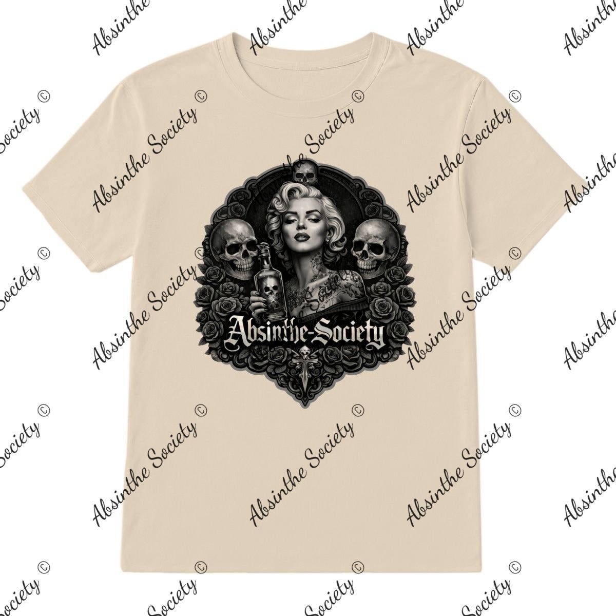 Marilyn Absinthe Society - T-Shirt Printed in USA Sand