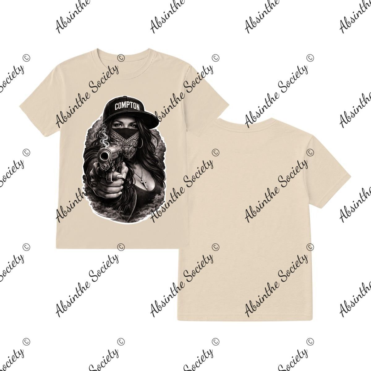 Compton - T-Shirt Printed in USA Sand