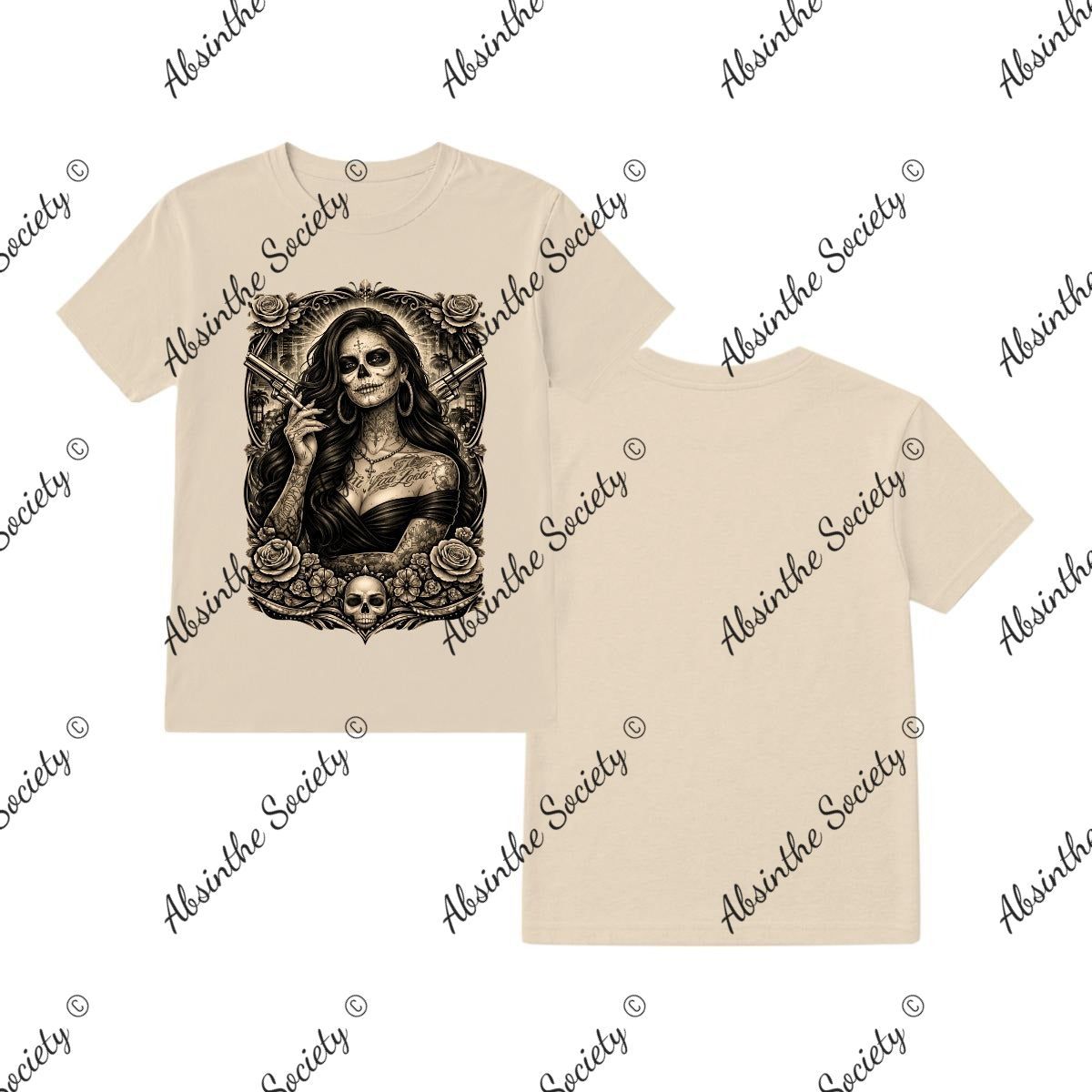 Mi Vida Loca - La Ruca T-Shirt Printed in USA Sand