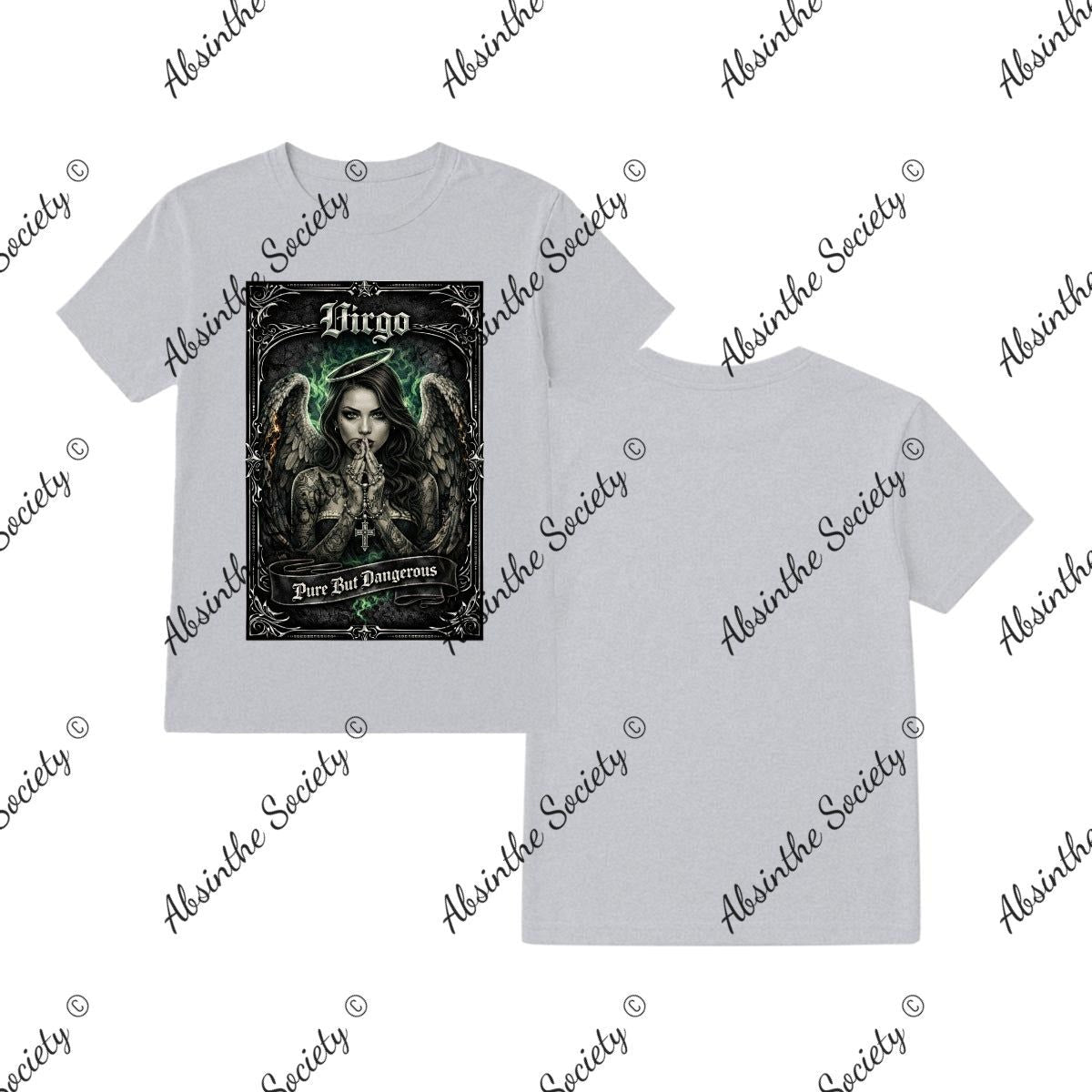 Virgo - Pure but Dangerous T-Shirt Printed in USA Sport Grey