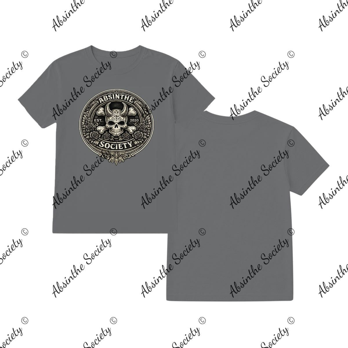 Absinthe Society - Grayscale Logo T-Shirt Printed in USA Charcoal