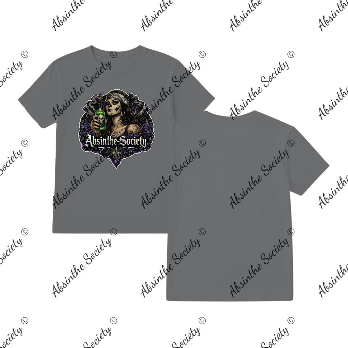 Chingona - Absinthe Society |T-Shirt Made in USA Charcoal