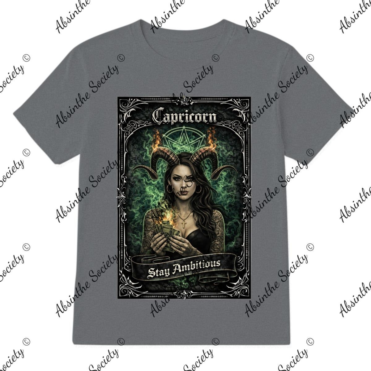 Capricorn - Stay Ambitious T-Shirt Printed in USA