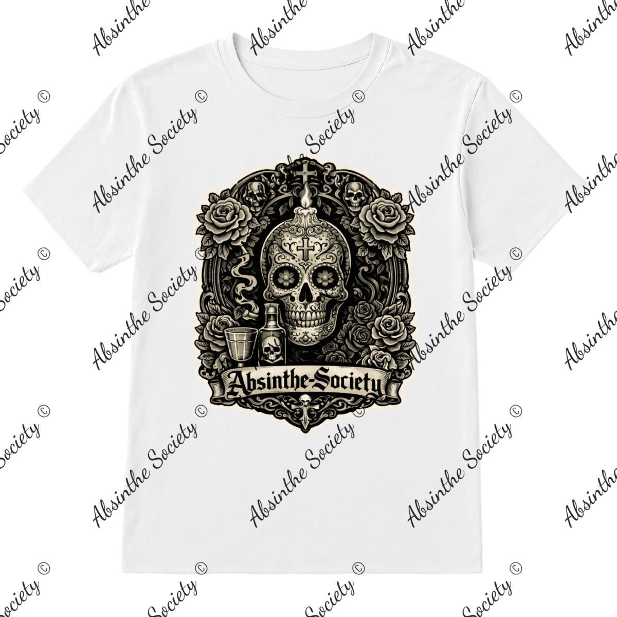 Absinthe Society - Sugar Skull Unisex T-Shirt Printed in USA